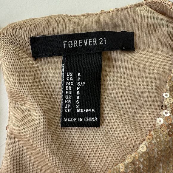 Forever 21 Gold Sequin Crop Tank Top Festival Indie Sleaze Y2K Style Size Small‎ - Picture 4 of 7